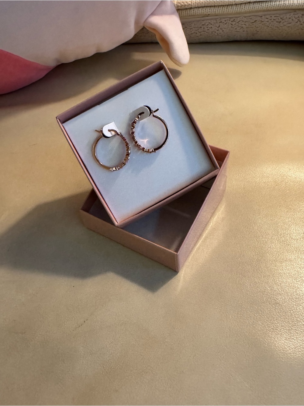 New Avon Studio 1886 Bejeweled Pink Colorful Hoop Earrings NIB